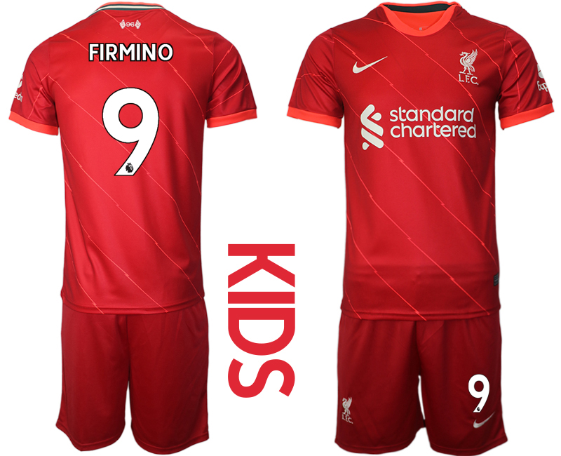 Youth 2021-2022 Club Liverpool home red #9 Soccer Jersey